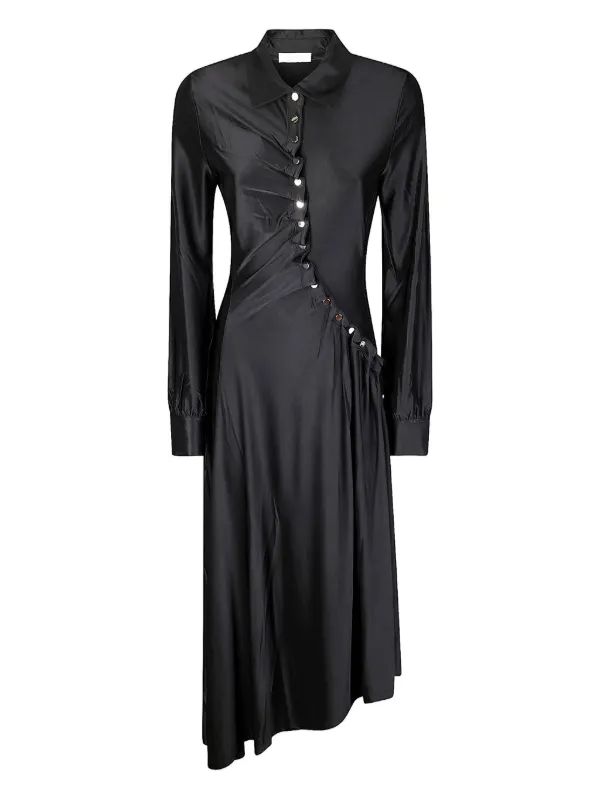 chinese dress ladies Cold-Shoulder Draped Mini Dress  Black