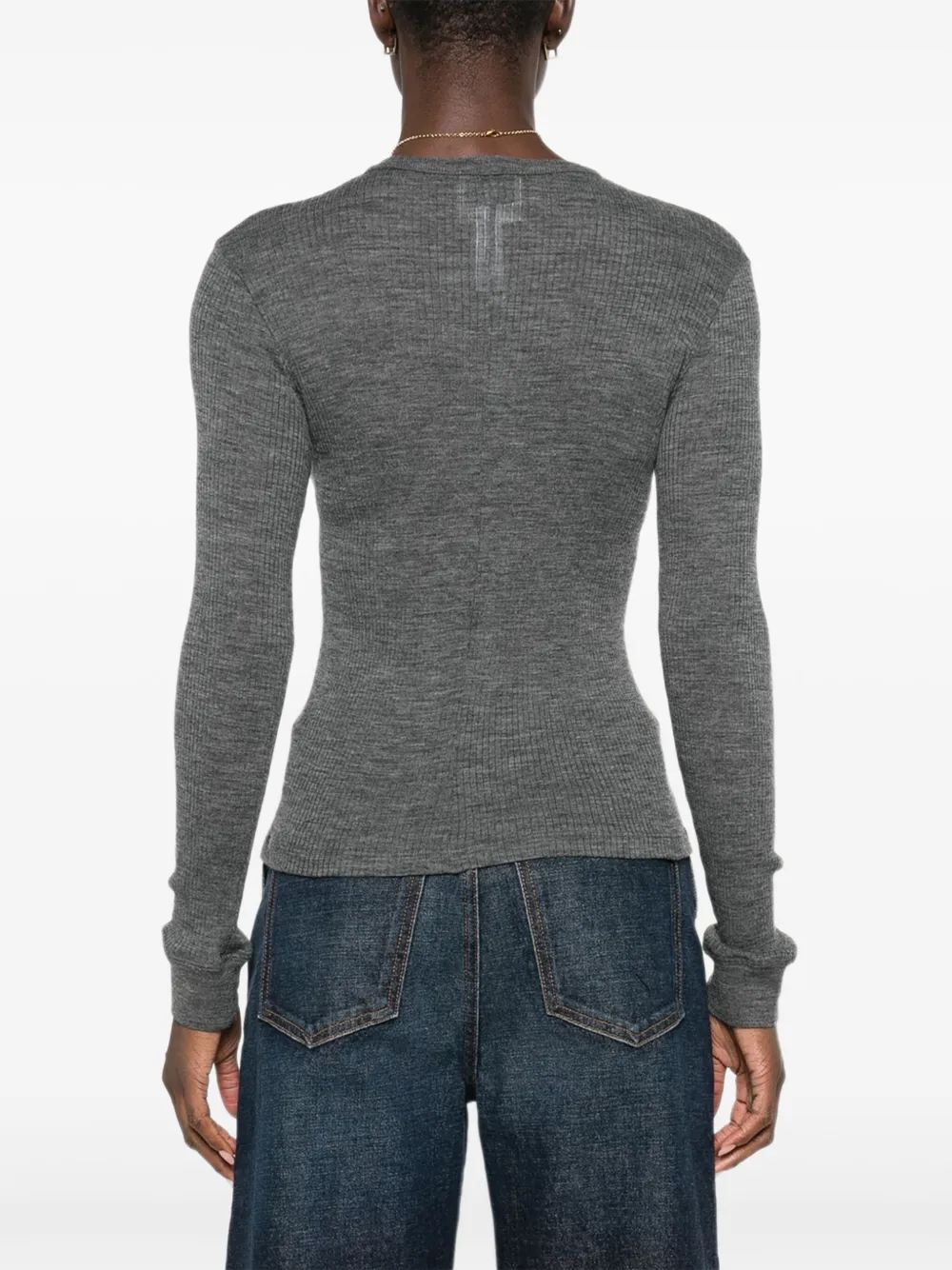 Forte Sweater met ronde hals Grijs