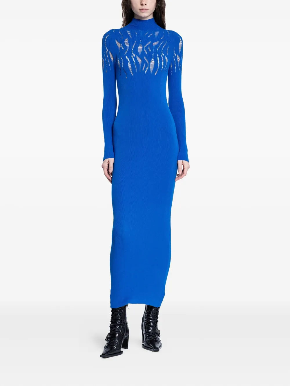 Ssheena robe longue à col roulé | bleu | Image 1