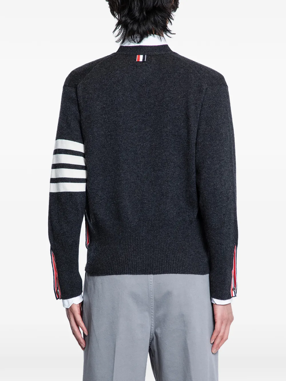  Thom Browne 4-bar Cashmere Cardigan - Grey 
