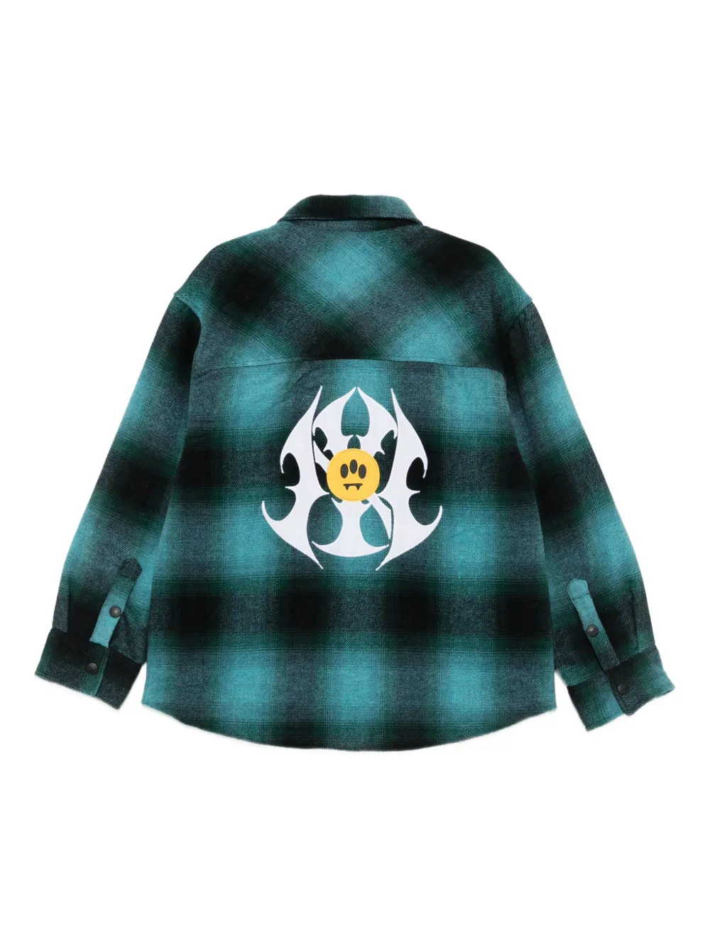BARROW check-print pocket shirt - Blauw