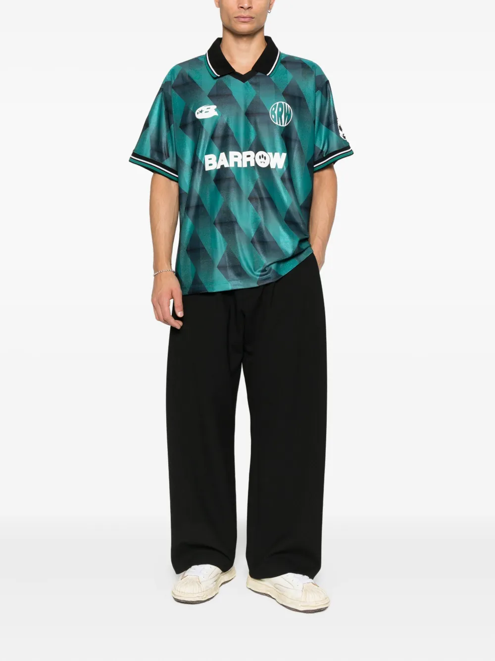 BARROW T-shirt met geometrische print - Groen