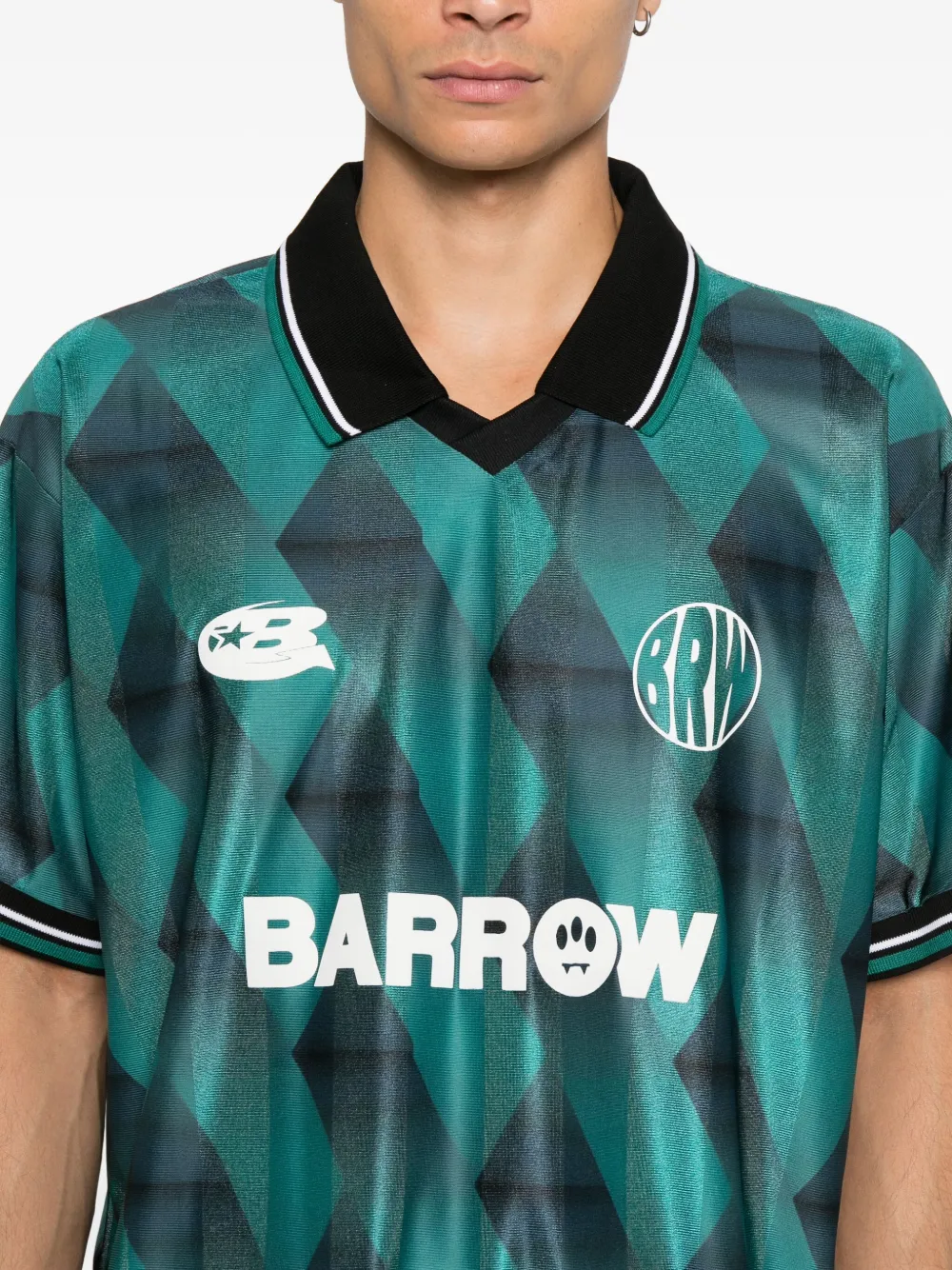 BARROW T-shirt met geometrische print Groen