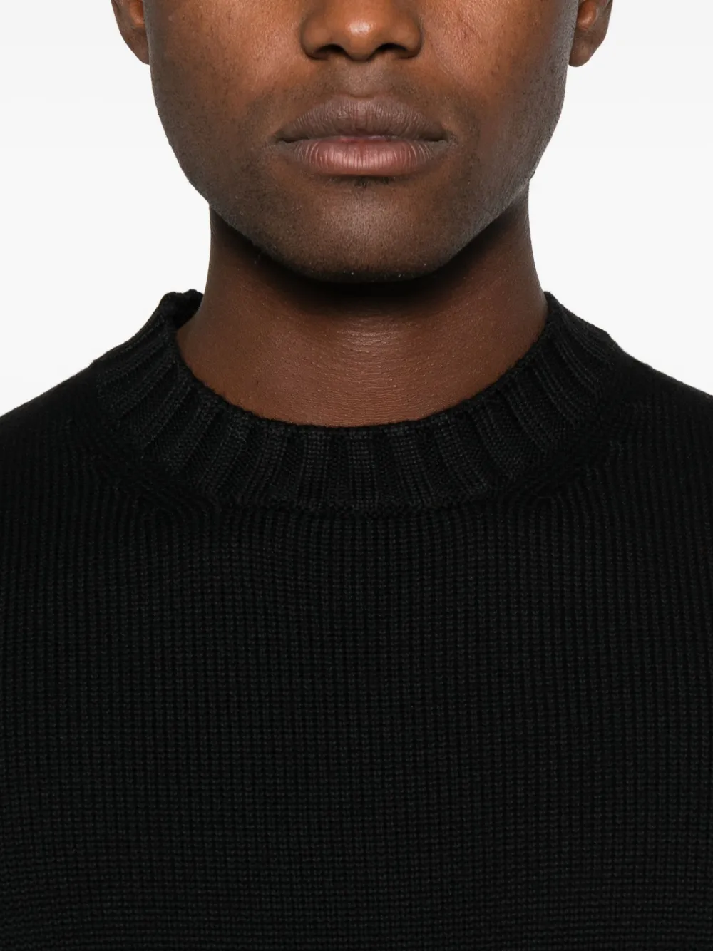 Filippo De Laurentiis Crew-neck Ribbed Sweater In Black