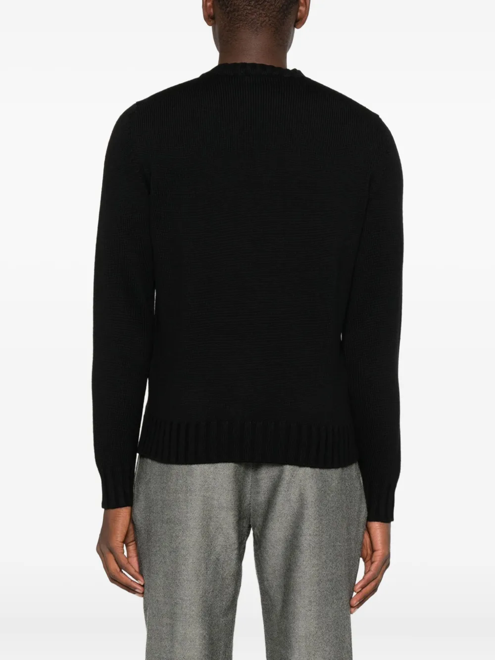 Filippo De Laurentiis Crew-neck Ribbed Sweater In Black