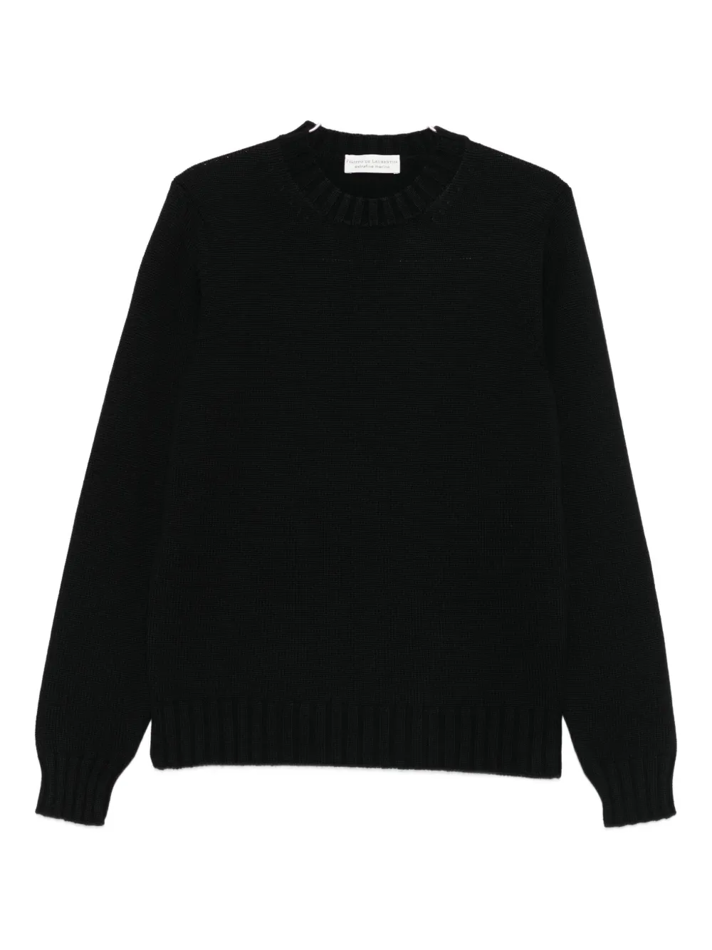 Filippo De Laurentiis Crew-neck Ribbed Sweater In Black