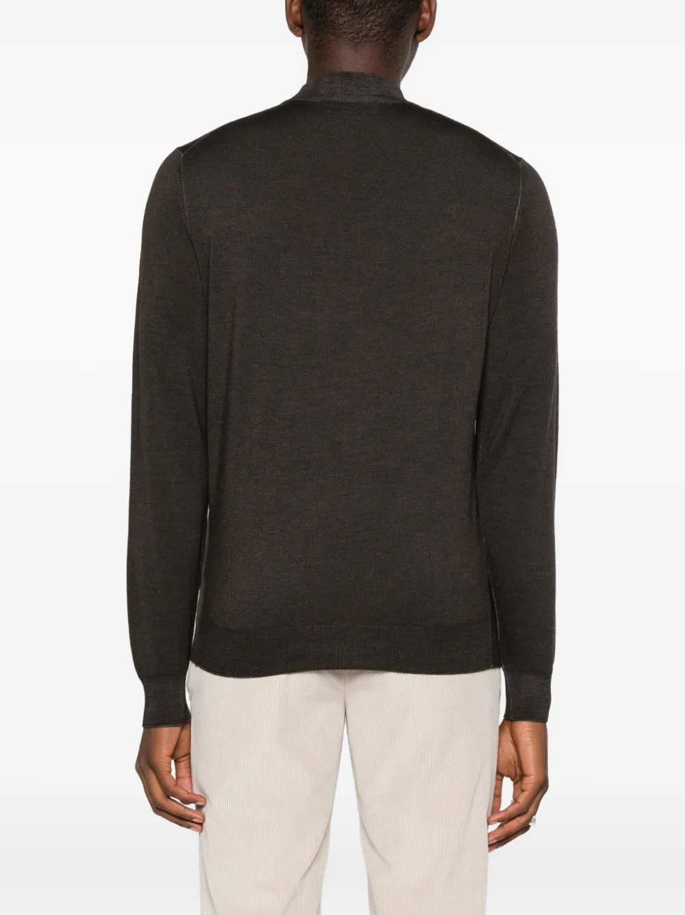 Filippo De Laurentiis High-neck Wool Sweater In Brown
