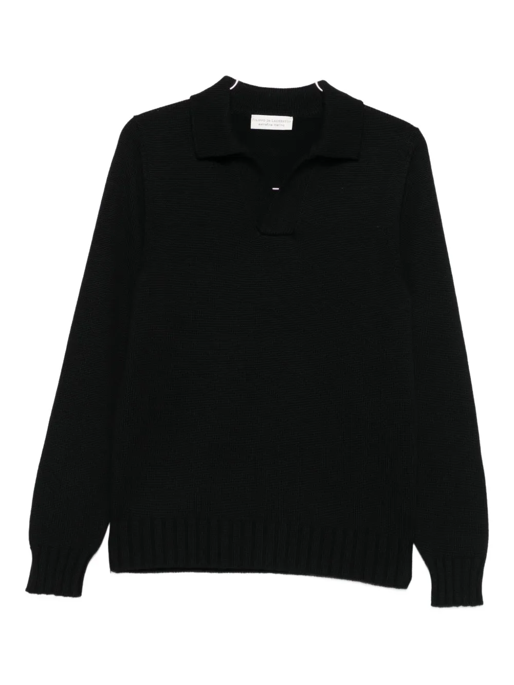 Filippo De Laurentiis Polo-collar Sweater In Black