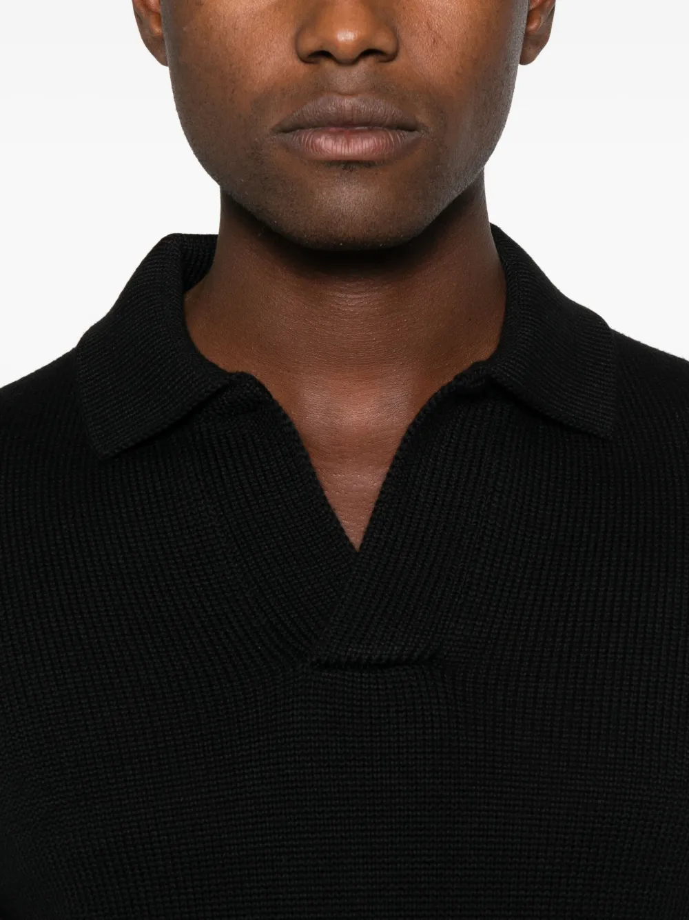 Filippo De Laurentiis Polo-collar Sweater In Black