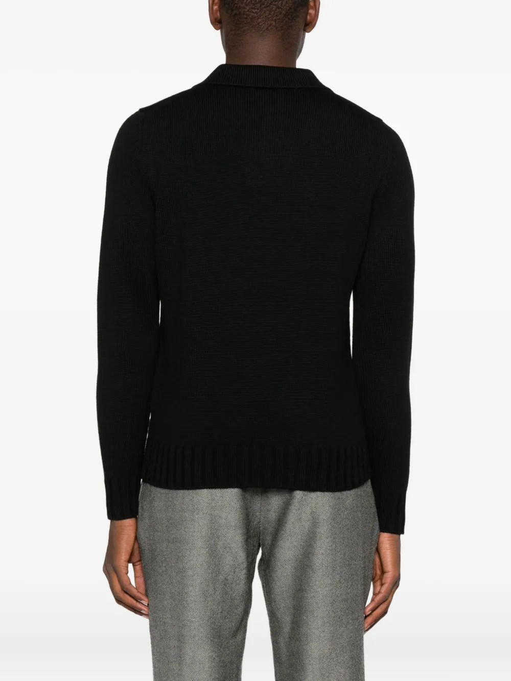 Filippo De Laurentiis Polo-collar Sweater In Black