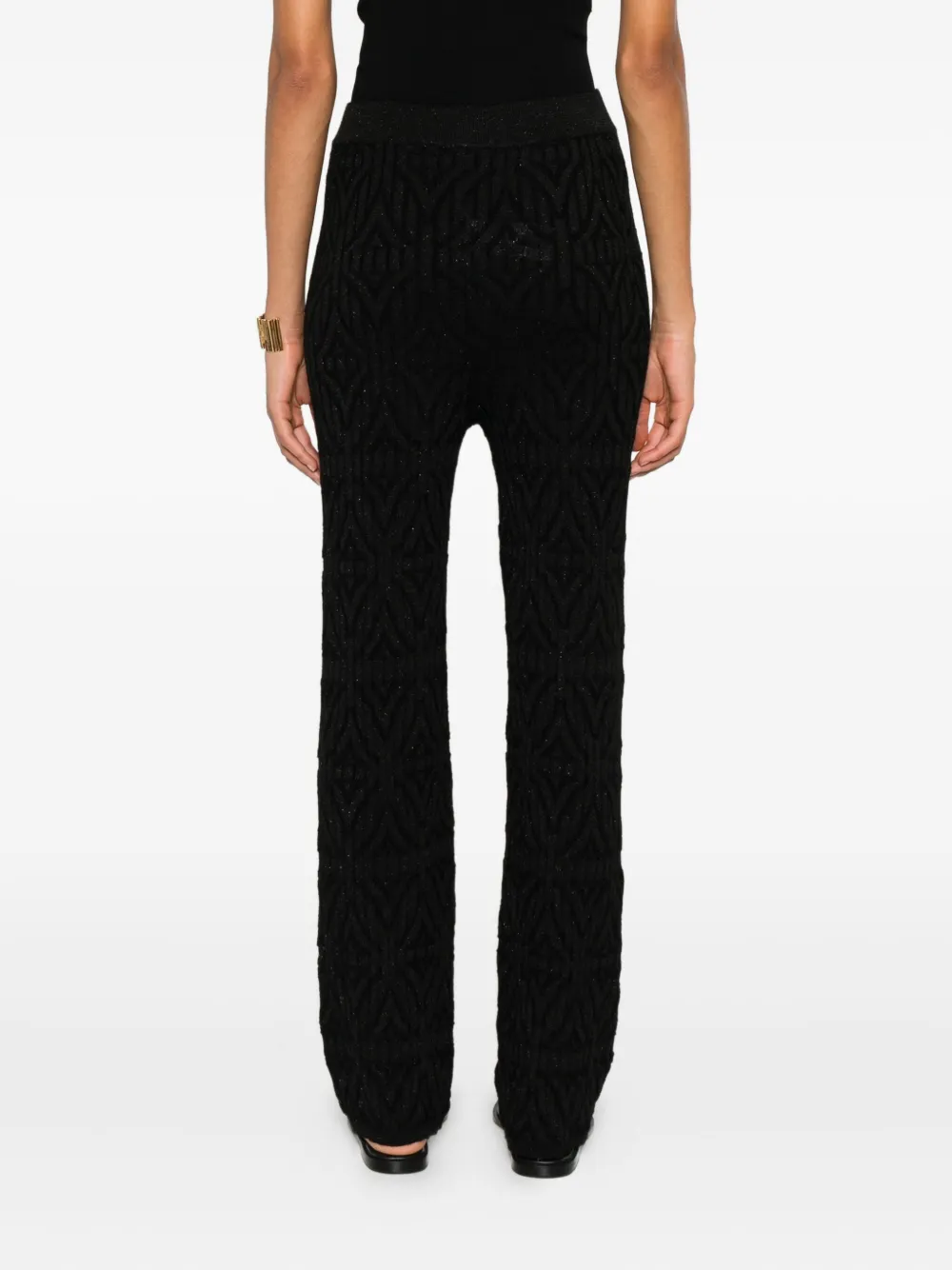 Akep Textured Logo Trousers In Black