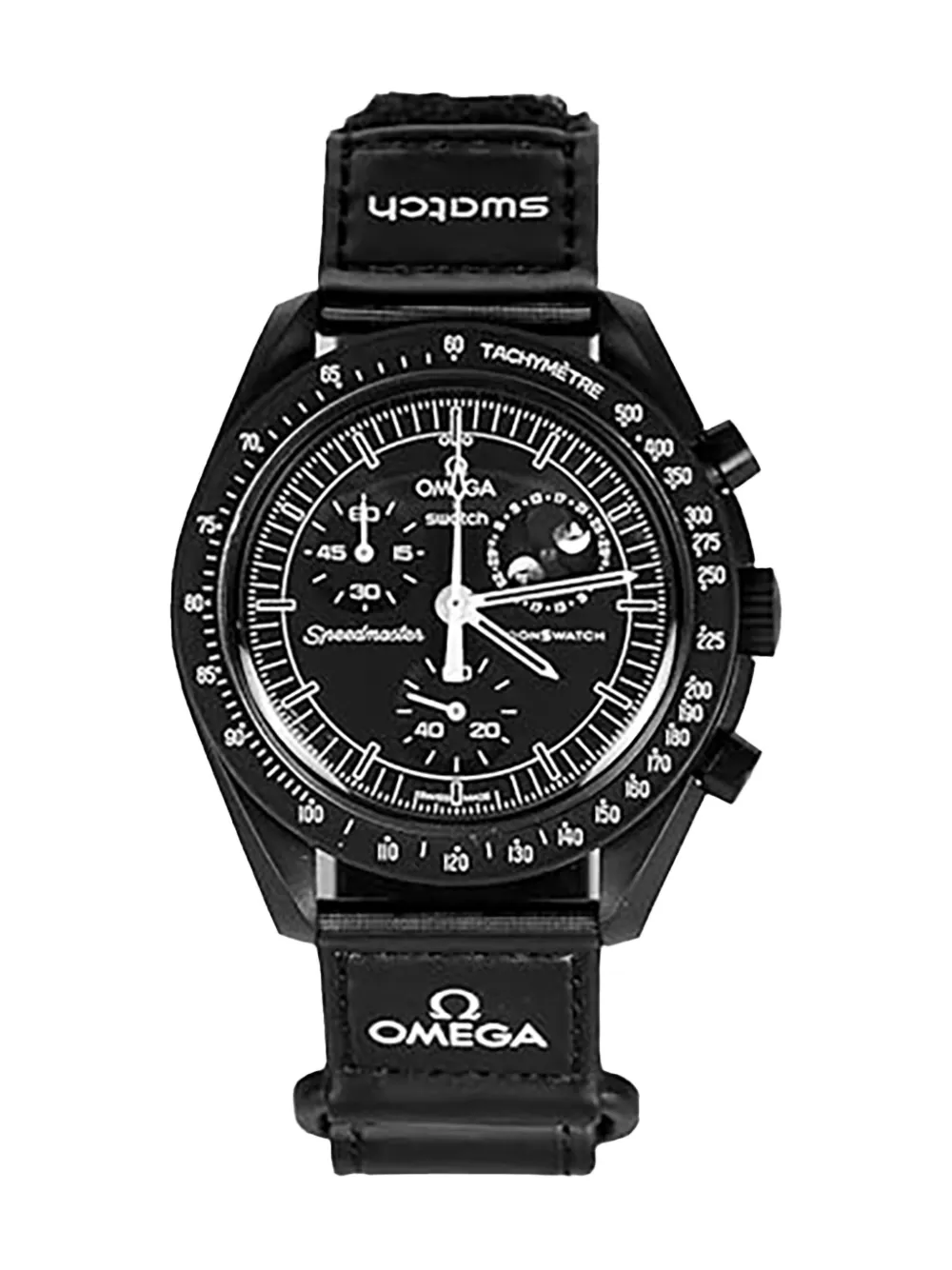 Omega X Swatch Mission To Moonphase Snoopy 42mm In Black