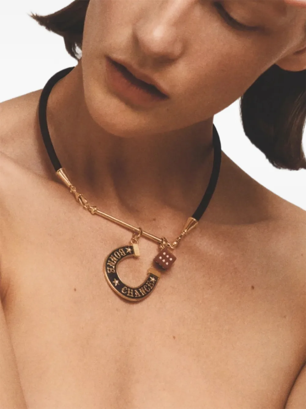 Marie Lichtenberg Polished Connector Pendant in Gold, view 5