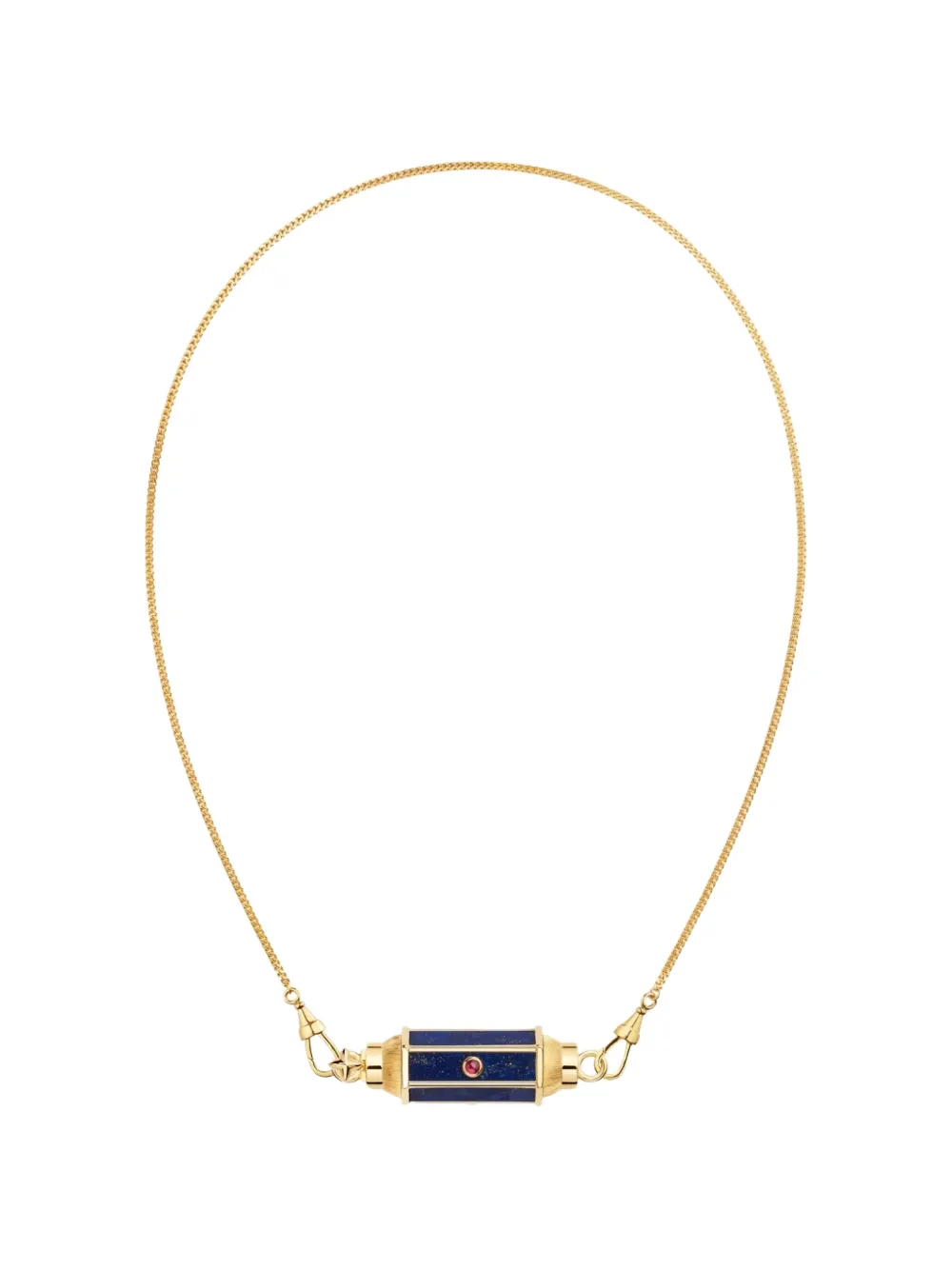 Marie Lichtenberg Baby Locket ruby and lapis lazuli necklace - Oro