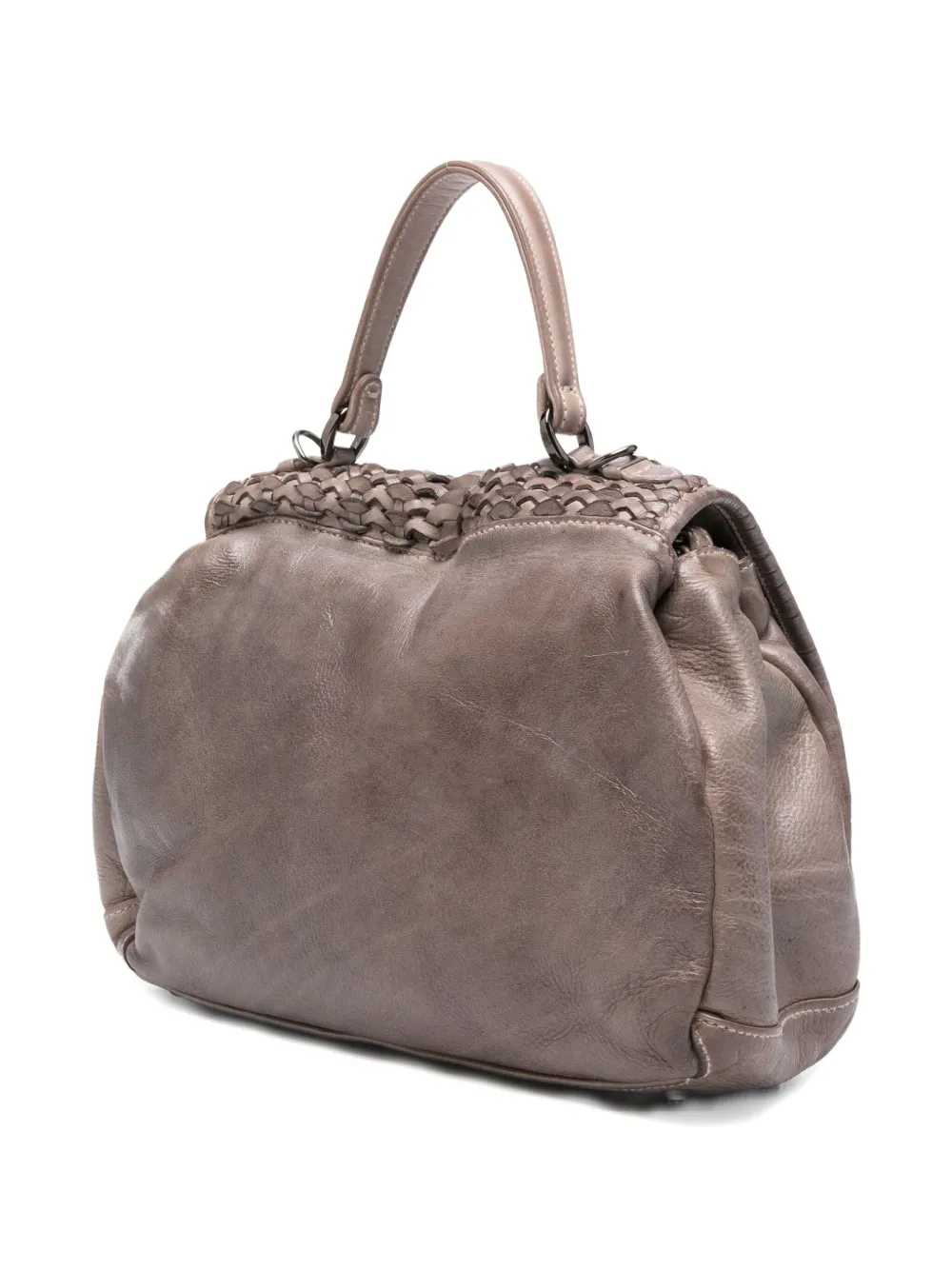Reptile's House Woven-flap Shoulder Bag In Brown