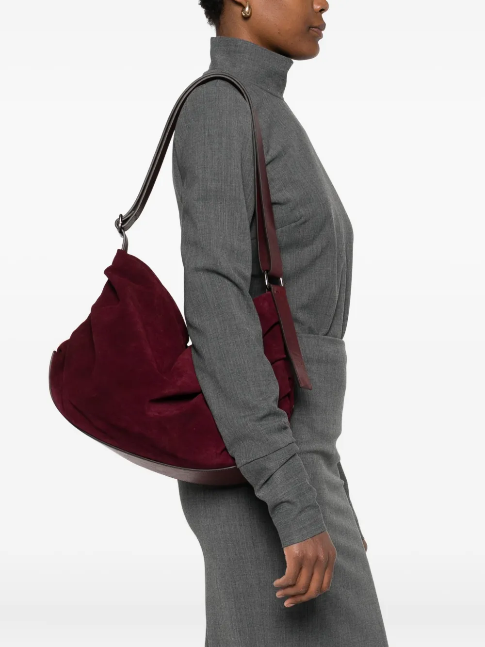 Reptile's House gathered shoulder bag - Rood