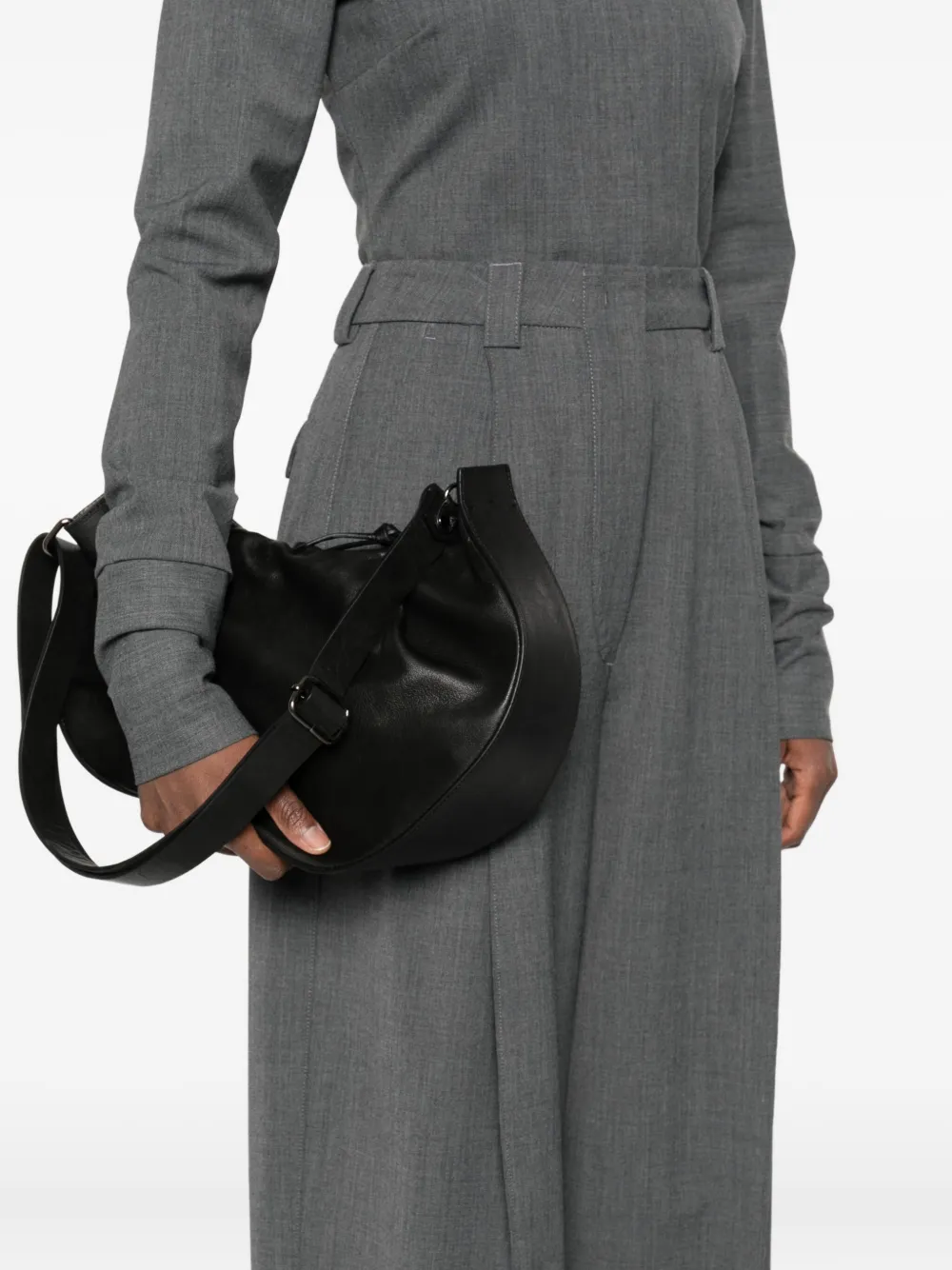 Reptile's House gathered shoulder bag - Zwart
