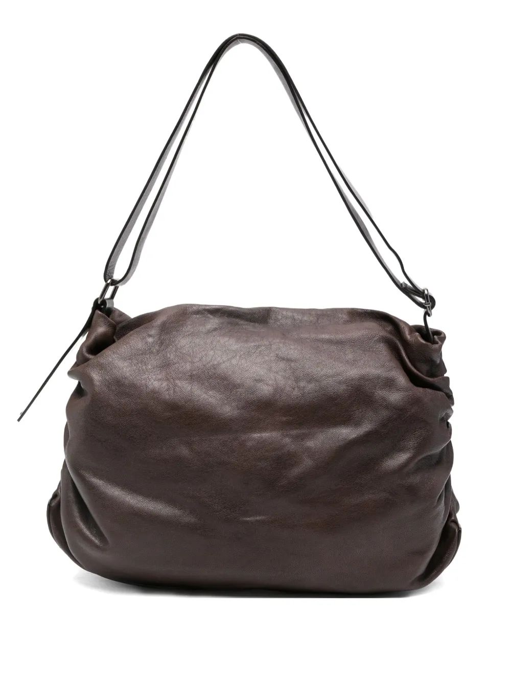 Reptile's House Ruched Shoulder Bag In Brown