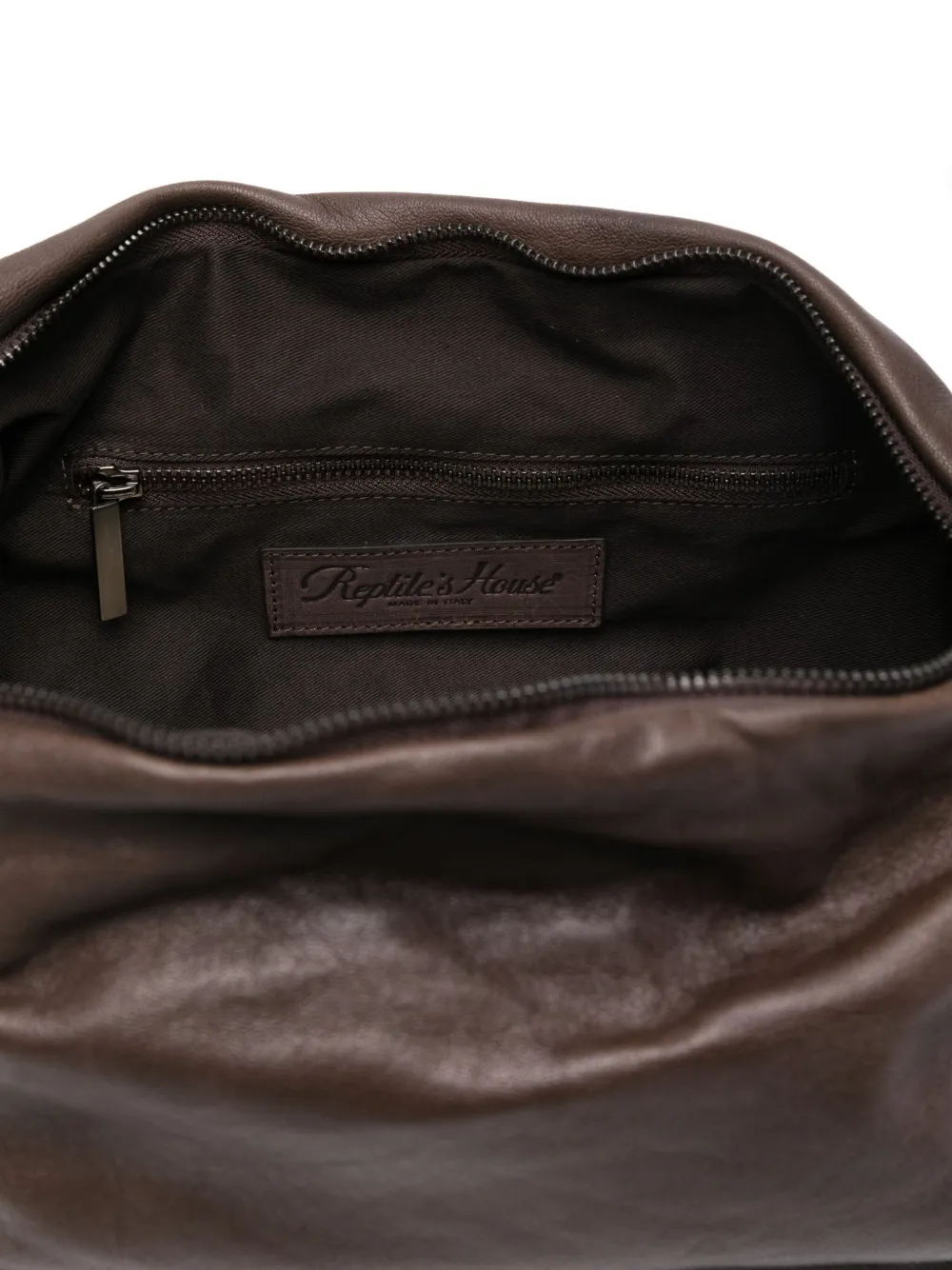 Reptile's House Ruched Shoulder Bag In Brown
