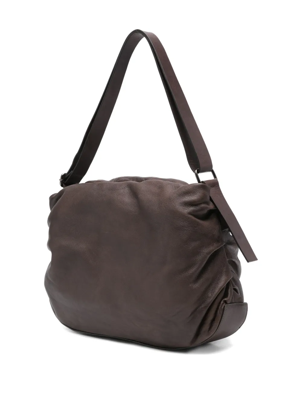 Reptile's House Ruched Shoulder Bag In Brown