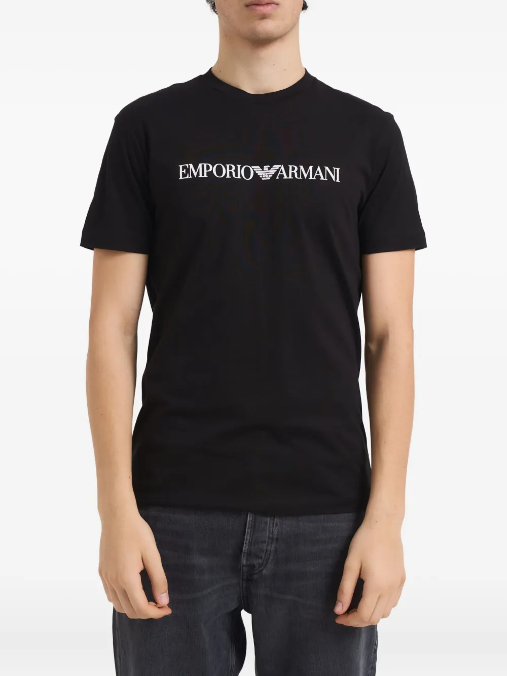 Emporio Armani logo-print T-shirt - Zwart