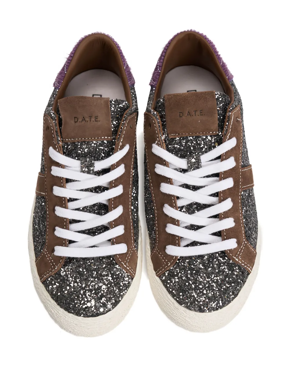 Date D.a.t.e. Low-top Glitter Sneakers In Silver