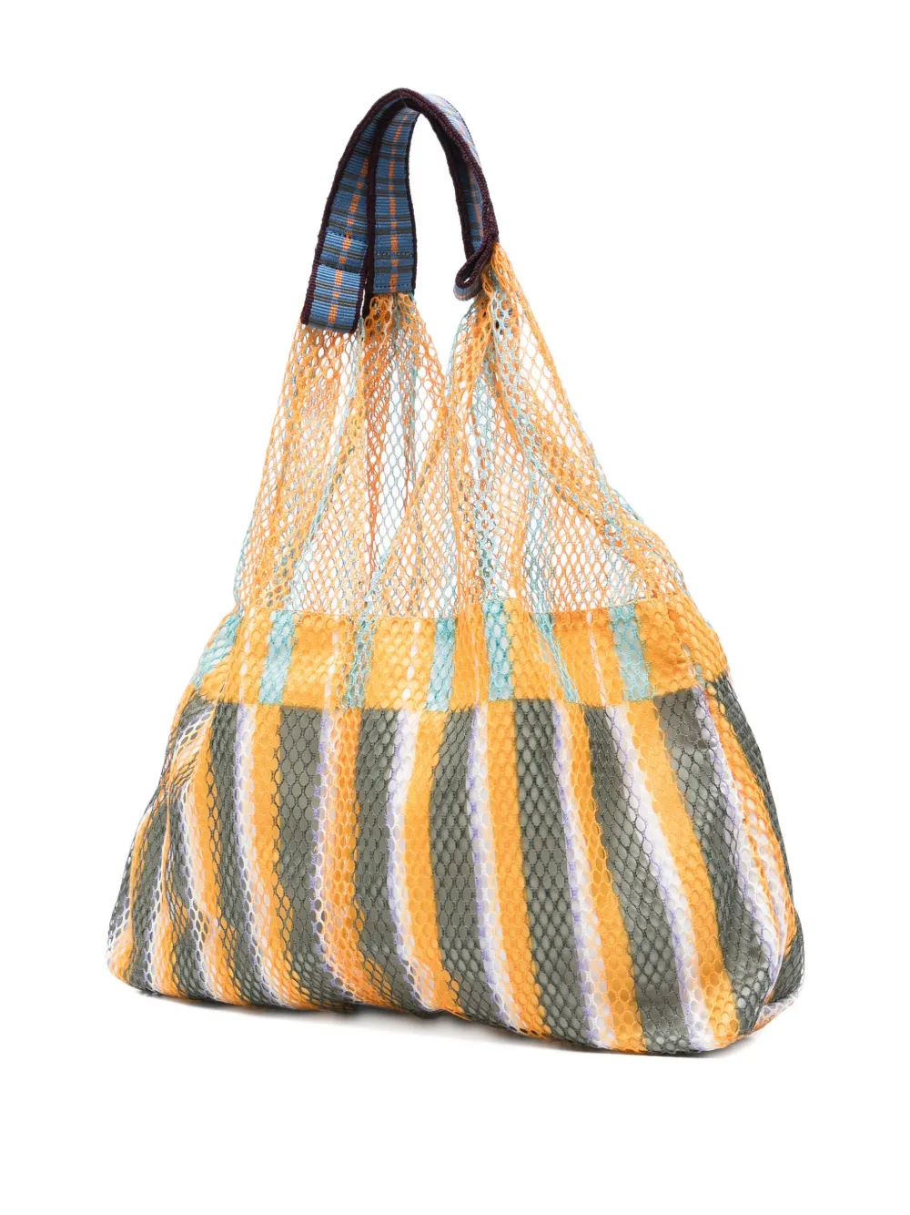 Epice Striped Net Shoulder Bag In Orange