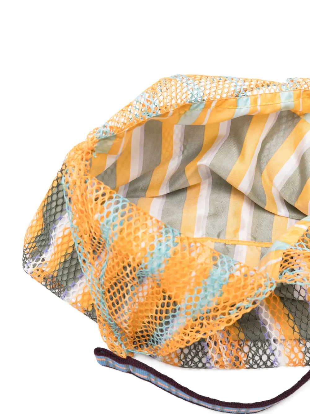 Epice Striped Net Shoulder Bag In Orange