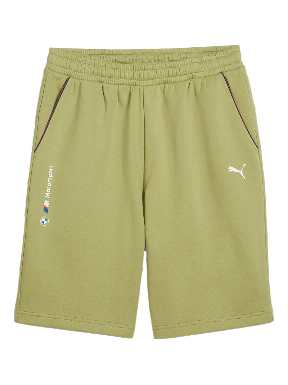 Puma X Bmw M Motorsport Essentials+ Fleece Shorts In Green