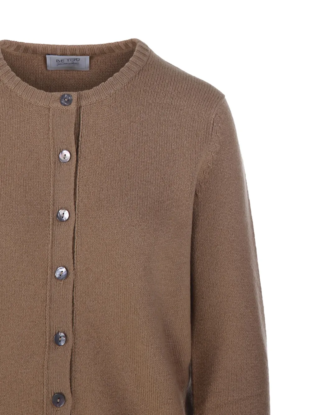 Beyou Buttoned Cardigan In Brown