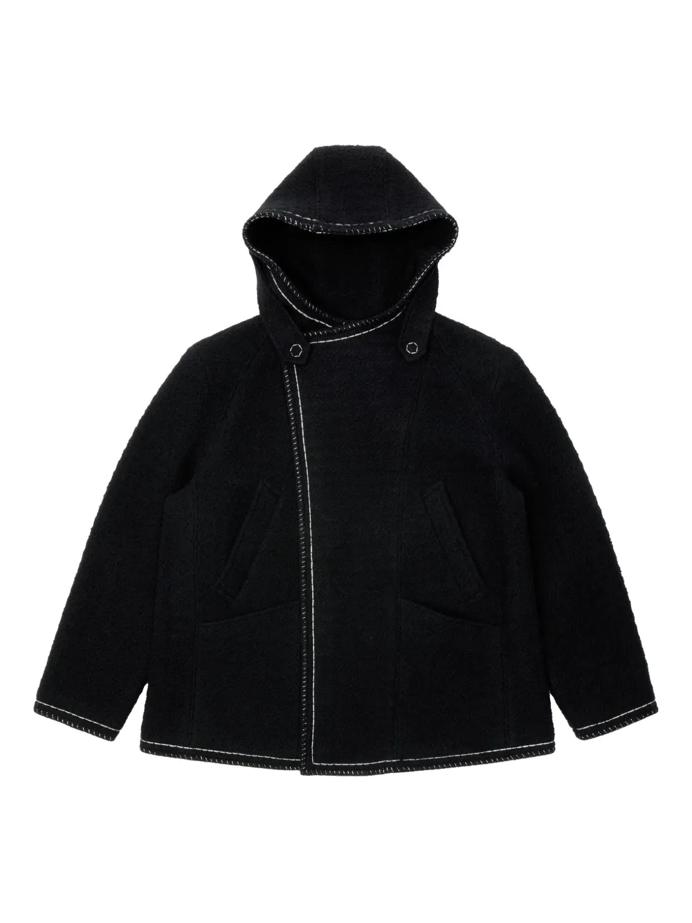 Ader Error hooded-neck long-sleeve coat | Black | Image 1