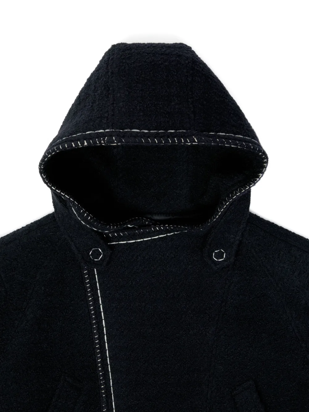 Ader Error Hooded-neck Long-sleeve Coat In Black