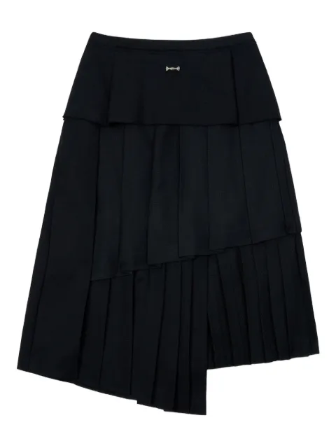Ader Error tiered-design pleated midi skirt