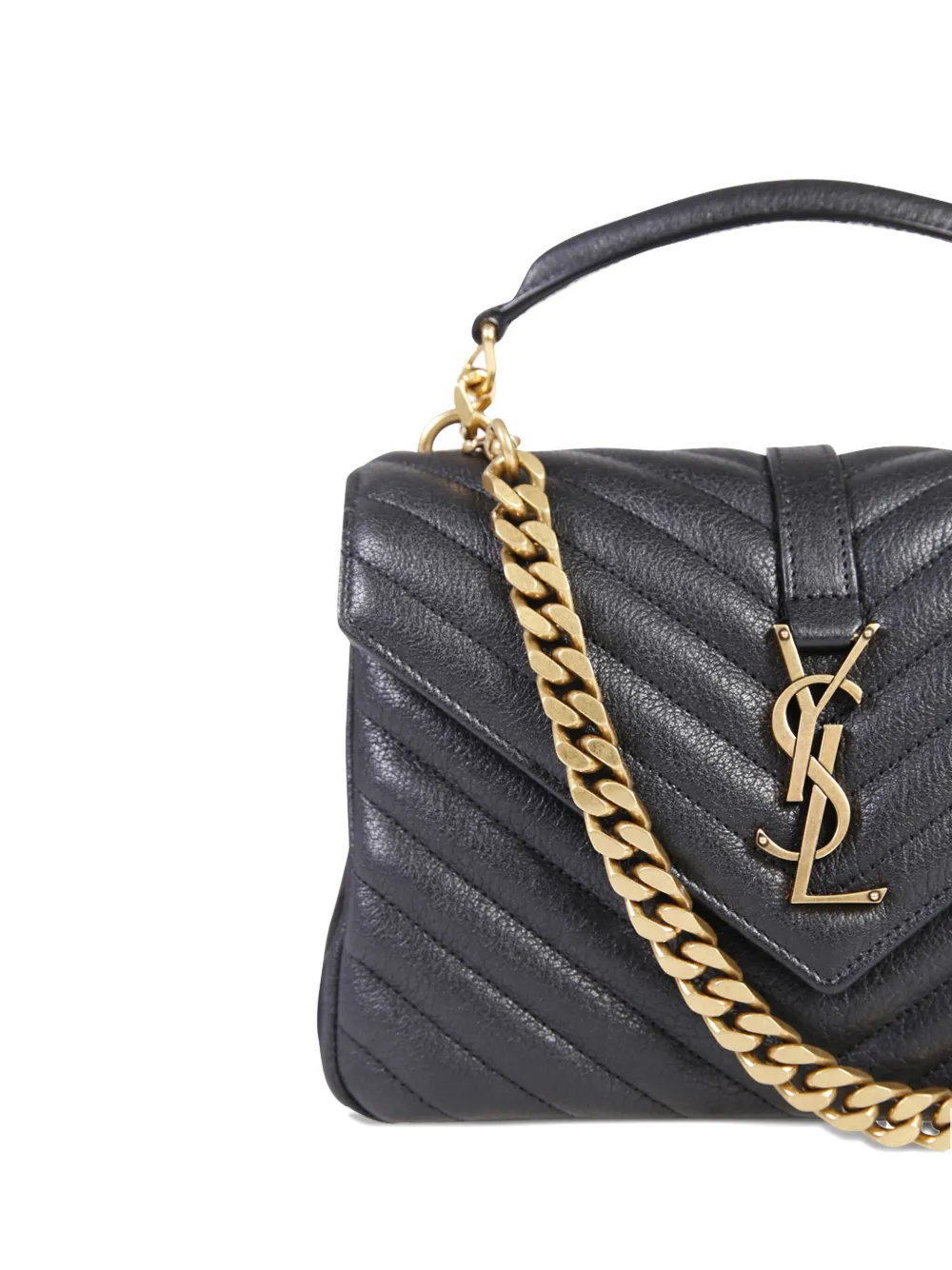 Saint Laurent Medium College shopper met logo-applicatie Zwart