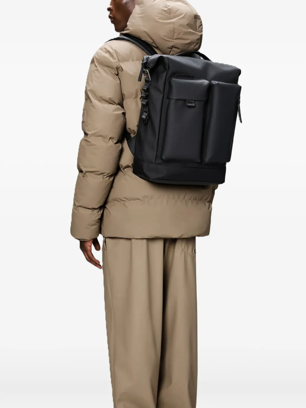 Rains Otaru Pocket Backpack In Black