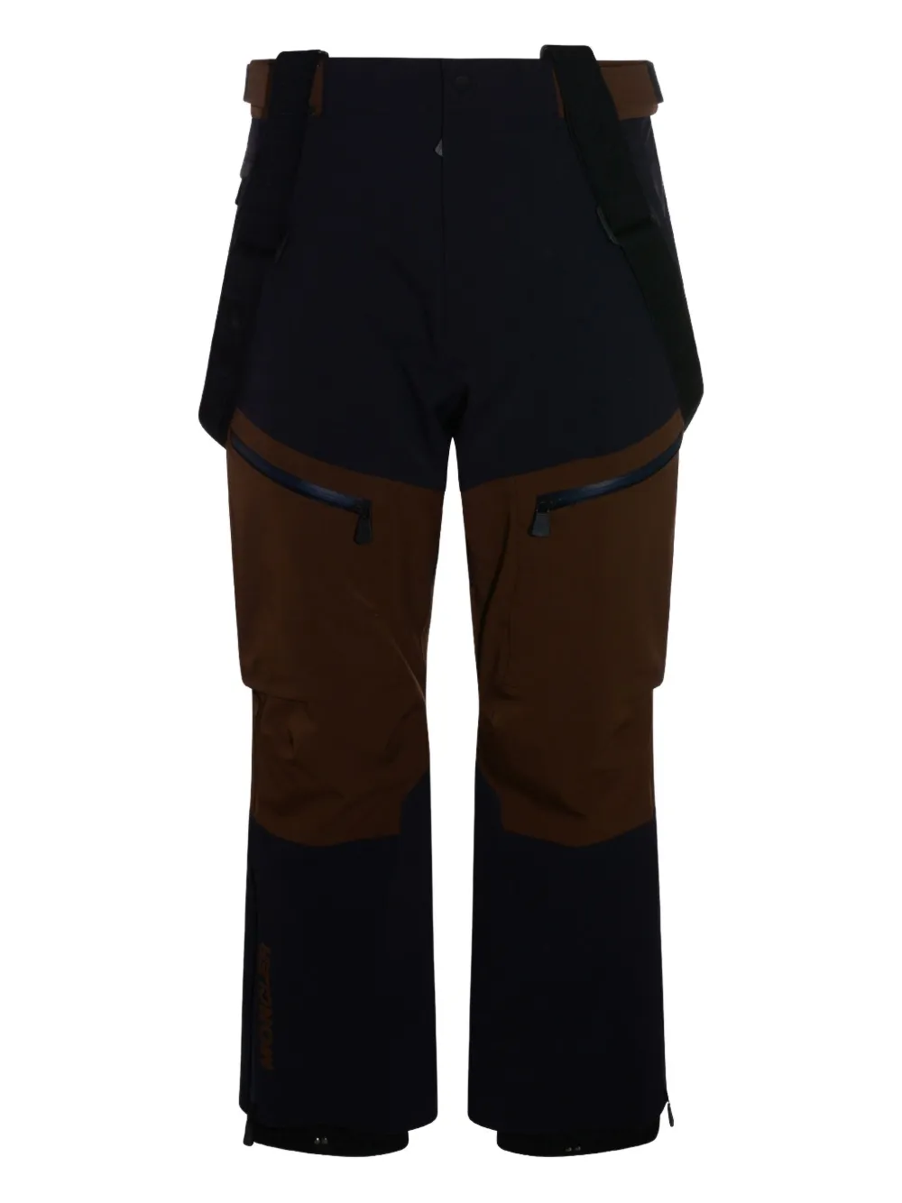 Moncler Grenoble zip-up suspender pants | Brown | Image 1