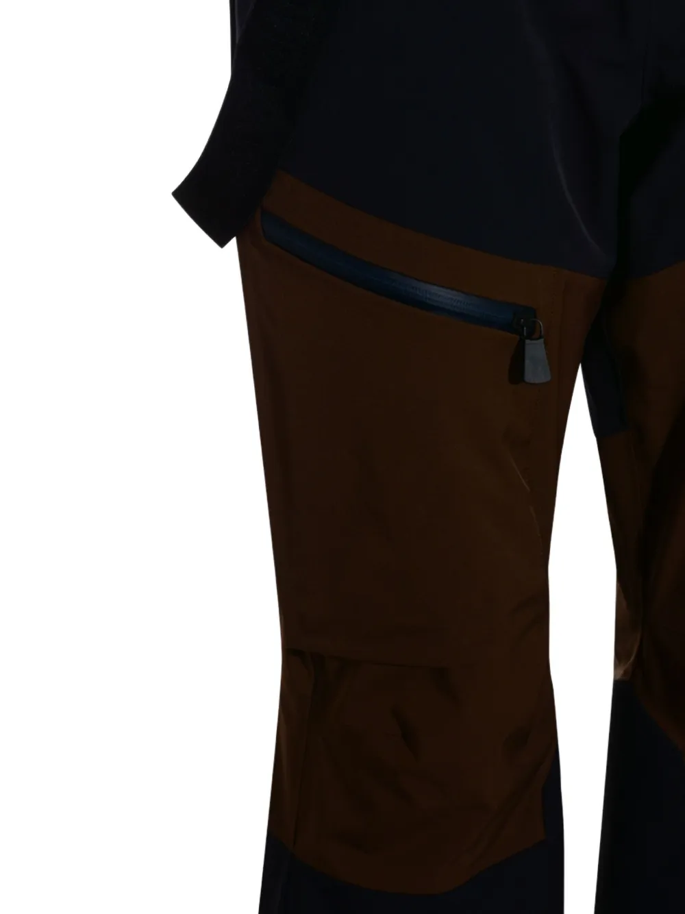 Moncler Grenoble Broek met bretels en rits Bruin