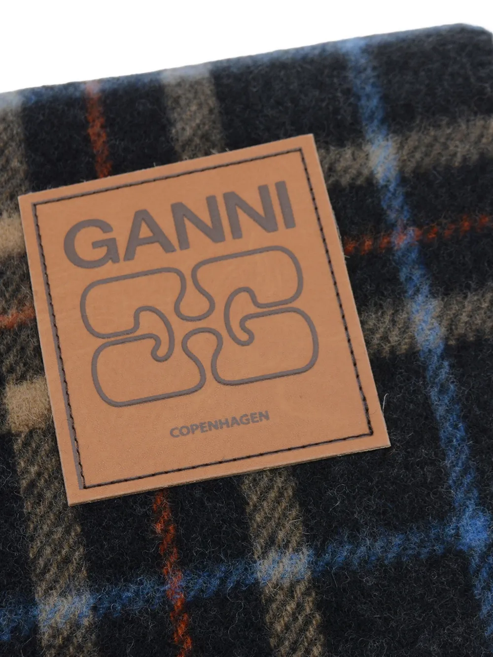 GANNI checked wool scarf - Grijs