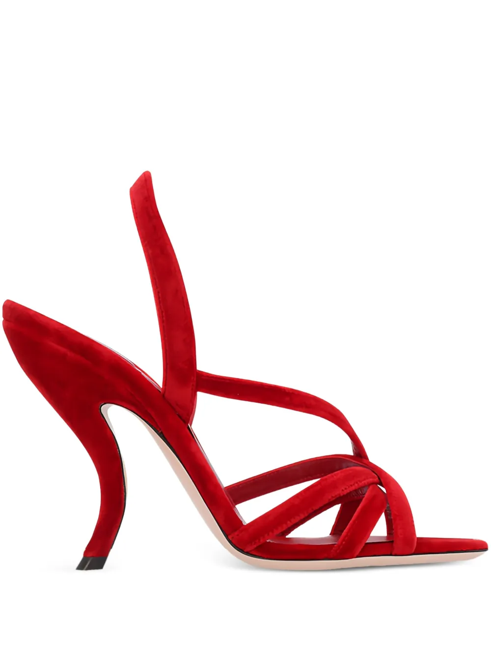 Valentino Garavani 105 mm Fetishique fluwelen sandalen Rood