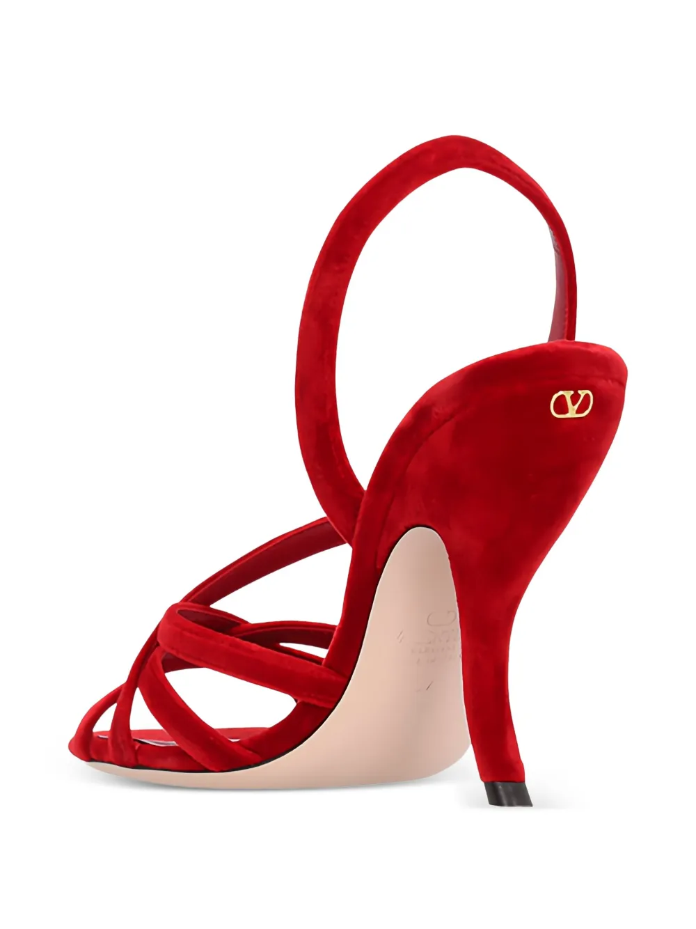 Valentino Garavani 105 mm Fetishique fluwelen sandalen Rood