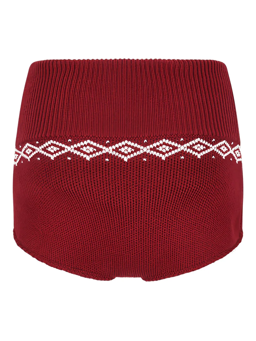 Magda Butrym Jacquard Lace Shorts In Red