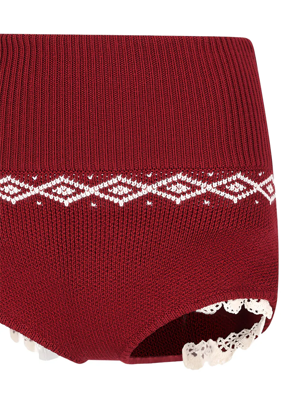 Magda Butrym Jacquard Lace Shorts In Red