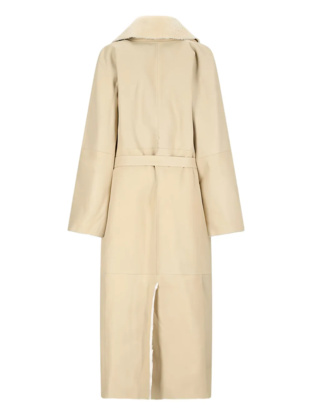  Magda Butrym Belted Leather Coat - Neutrals 