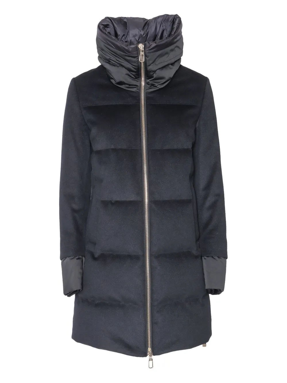 Duno Quilted Padded Coat With Adjustable Collar In Gray