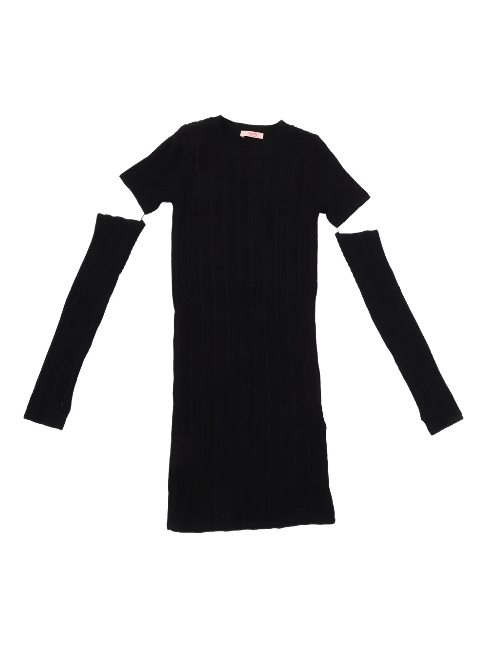 Liu Jo Kids cut-out sleeves logo-plaque dress - Nero