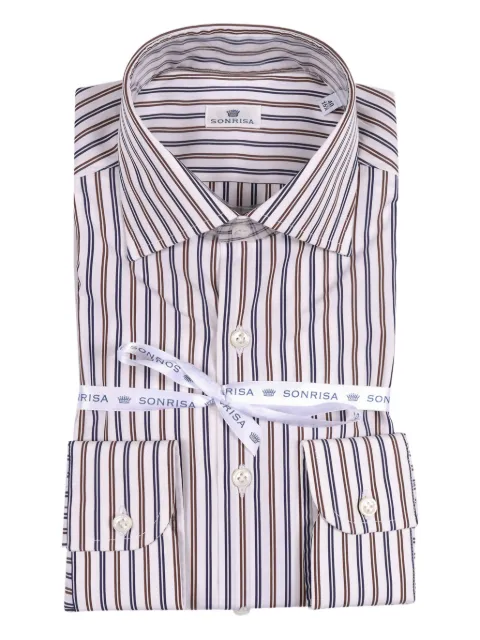 Sonrisa camisa con rayas estampadas
