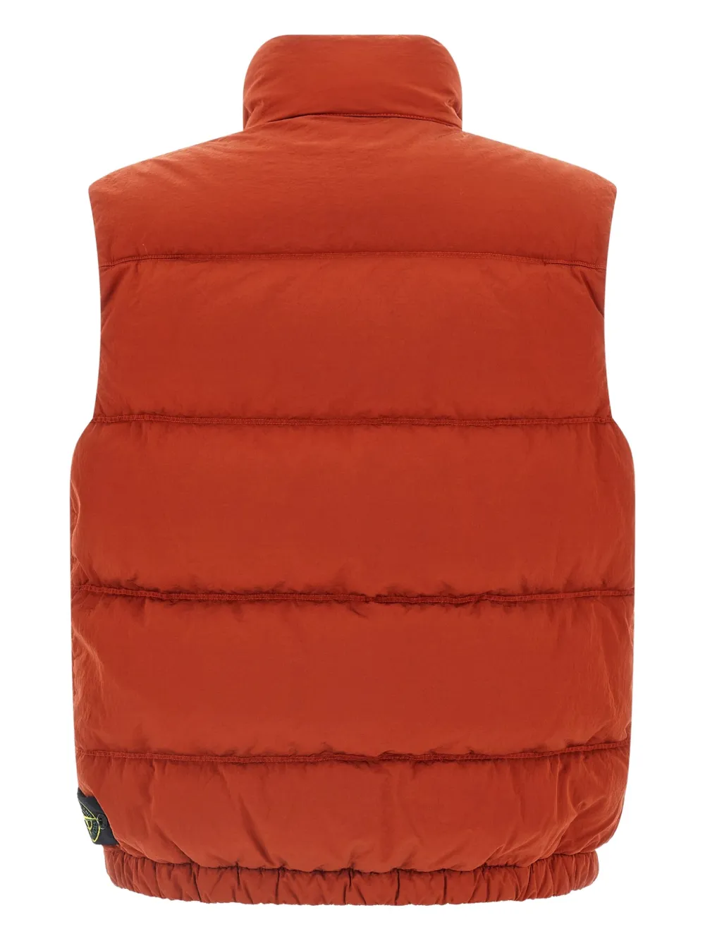 Stone Island Quilted Vest With High Collar And Pockets In Red