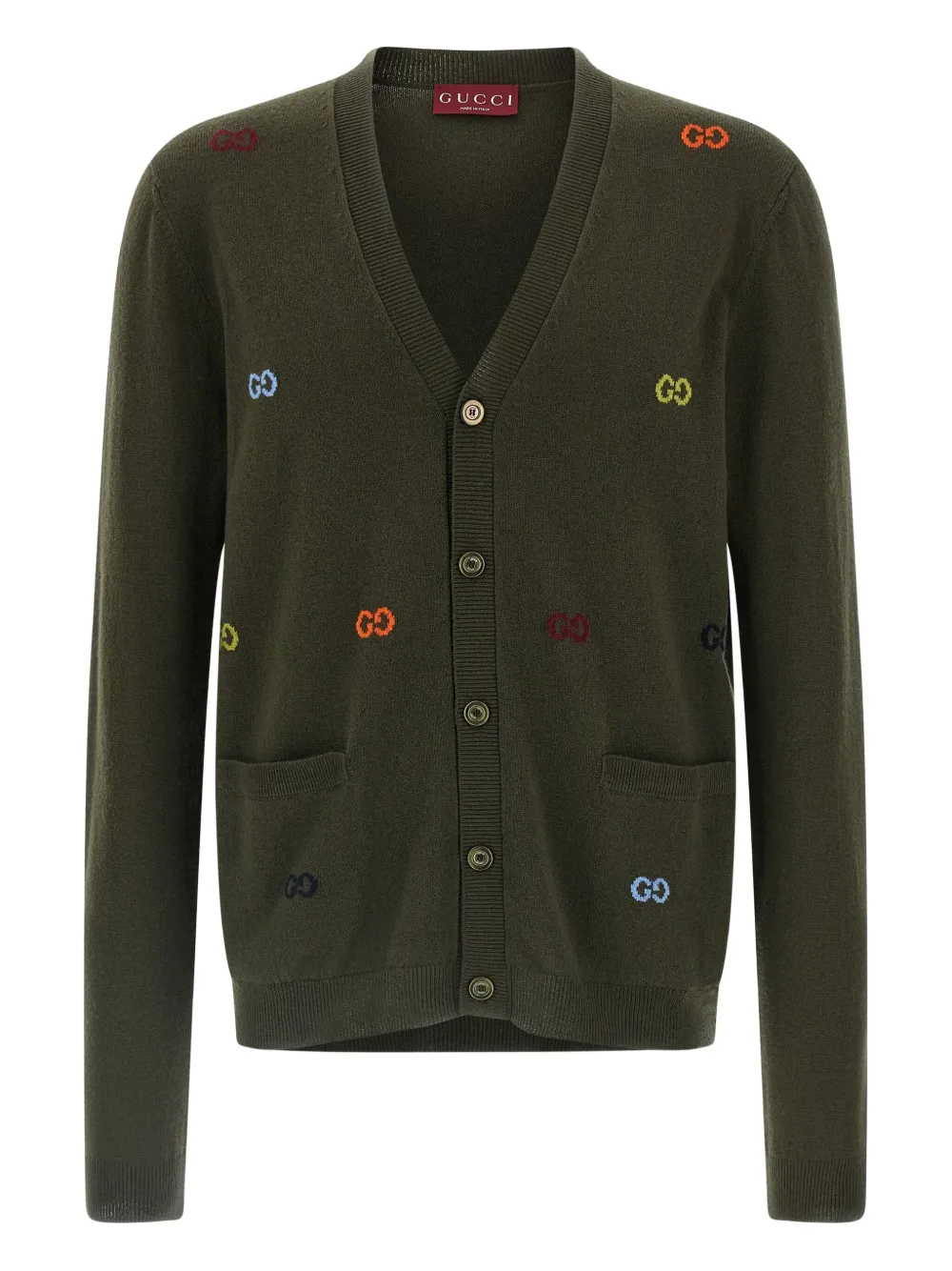 Gucci GG-intarsia button-up cardigan | Green | Image 1