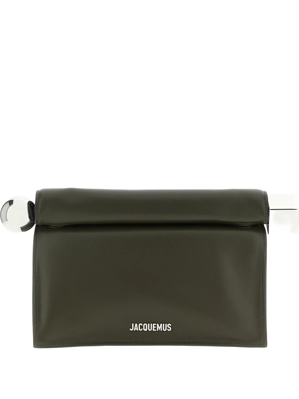 Jacquemus Dark Khaki Rond Carre Clutch In Green