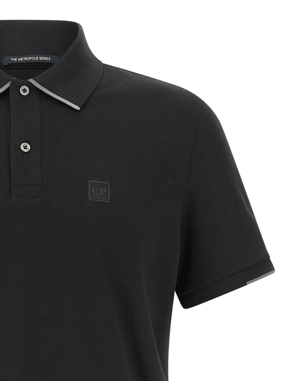 C.P. Company Poloshirt met logopatch Zwart